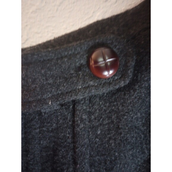 Y2K American Eagle Women's Wool Blend Double Breasted Peacoat XL Black - Picture 6 of 8
